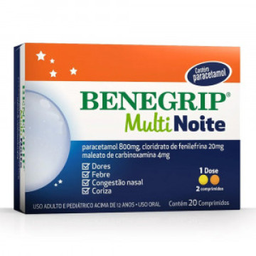 Benegrip Multi Noite c/ 20 Comprimidos
